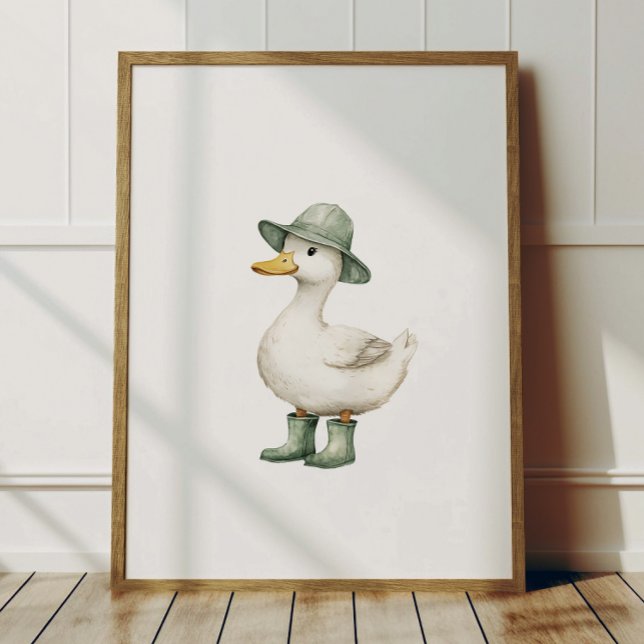 Duck in Sage Green Boots Poster Kids Room Decor (Skapare uppladdad)