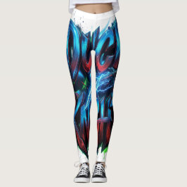 Duck Knight 3D Cyber Graffiti-logotyp Leggings