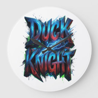 Duck Knight 3D Cyber Graffiti-logotyp Stor Klocka