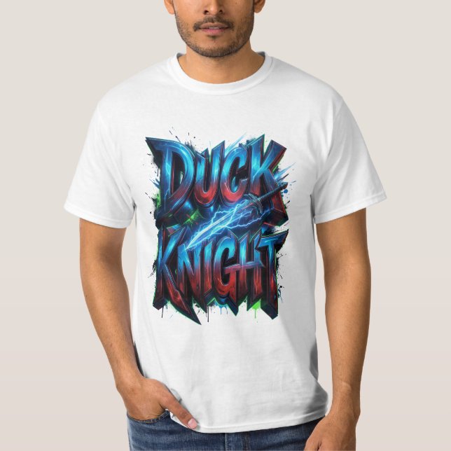 Duck Knight 3D Cyber Graffiti-logotyp  T Shirt (Framsida)