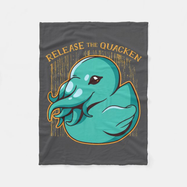 Duck Kraken Release The Quacken Funny Rubber Boxer Fleecefilt (Framsidan)