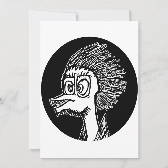 Duck man portrait sketchy drawing anteckningskort (Framsida)