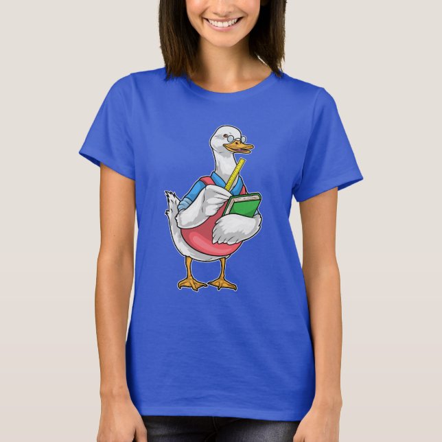 Duck Math Teacher Ruler T Shirt (Framsida)