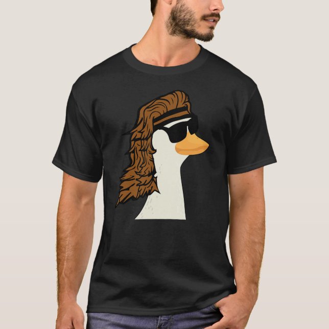 Duck Mullet Funny Mullet Haircut T Shirt (Framsida)