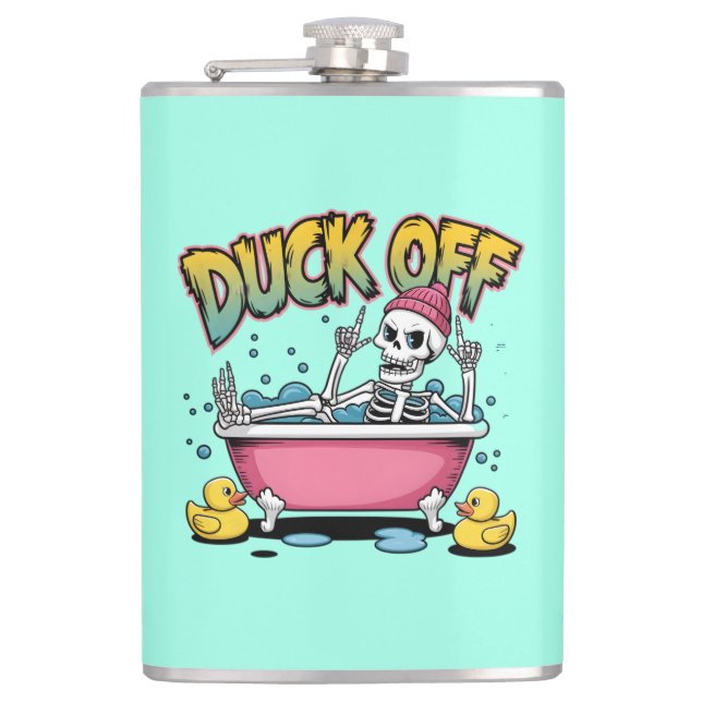 Duck Off Funny Skeleton Design-61161 Framed Art Fickplunta (Framsidan)