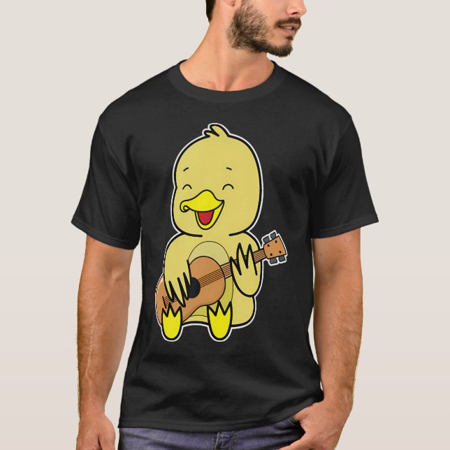 Duck Playing Guitar T Shirt (Framsida)