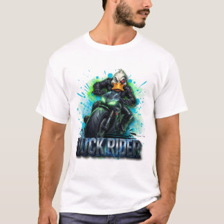 Duck Rider 3D Cyber Duck Motorcykel T-Shirt