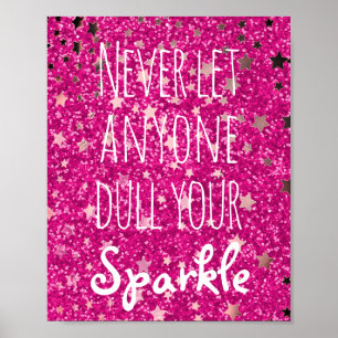 Ducka aldrig din Gnistra offert   Rosa Glitter Sta Poster