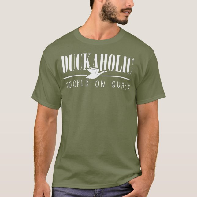 Duckaholic Funny Duck Silhouette Hooked on Quack T Shirt (Framsida)