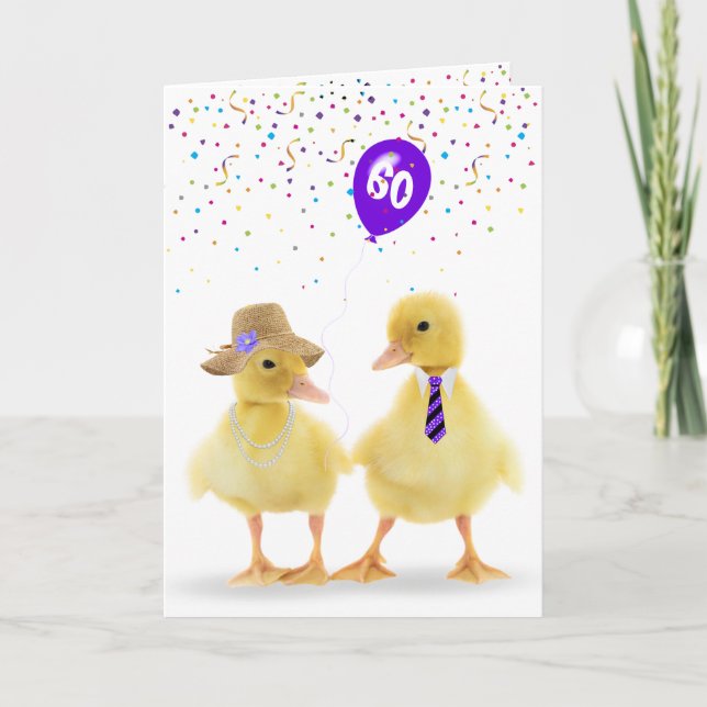 Duckande par med 60:e födelsedag kort (Framsida)