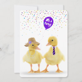 Duckande par med Party-ballong Inbjudningar
