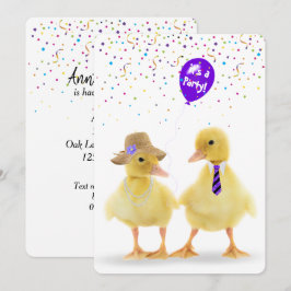 Duckande par med Party-ballong Inbjudningar