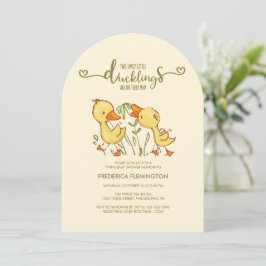 Duckande Twillingar Baby Shower Inbjudningar