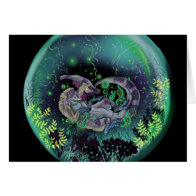 Duckbill Dinosaur Art Hälsningskort (Framsidan Horizontal)