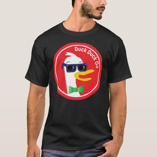 Duckduckgo Sunglasses Icon Logo   T Shirt (Framsida)