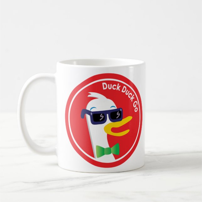 Duckduckgo Sunglasses Icon Logotyp Kaffemugg (Vänster)