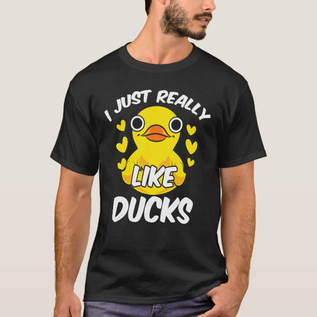 Duckie Cute Duckling Bath Leksak I precis som Verk T Shirt (Framsida)