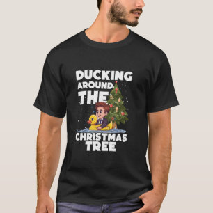 Ducking runt Julafton Träd Duckling jul Ru T Shirt