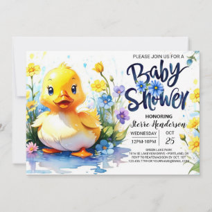 Duckling Anpassningsbar Baby Shower Inbjudningar