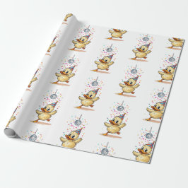 Duckling Danking under Disco Boll med Confetti" d Presentpapper