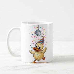 Duckling Danning under Disco Boll med Confetti Kaffemugg
