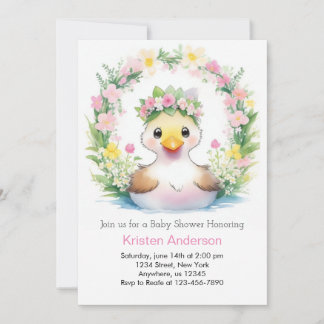 Duckling Dreamscape: Baby Shower för flicka Inbjudningar