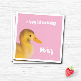 Duckling Första födelsedag Pappersservett