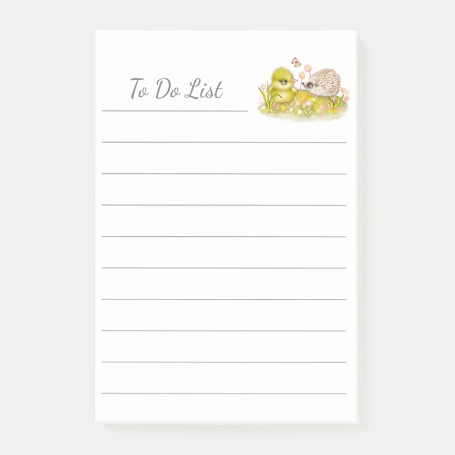 Duckling Hedgehog Personalize Post-it® Notes Post-it Block (Framsida)