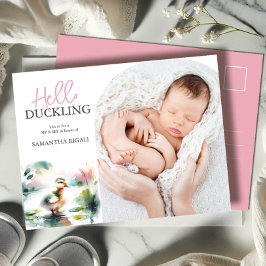 Duckling-inbjudningar Sip och se Baby Shower Girl Helg Vykort