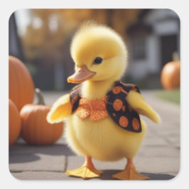 Duckling klädd till Halloween-dekaler Fyrkantigt Klistermärke