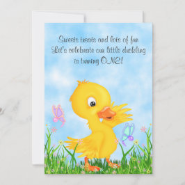 Duckling och Butterflies 1:a födelsedagsinbjudan Inbjudningar
