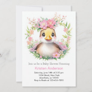 Duckling Serenad: En babystövel för flickor Inbjudningar