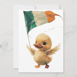 Duckling som flyger en inbjudan till Irish Flagga 