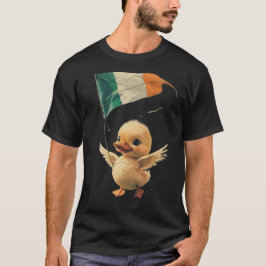 Duckling som flyger en irländsk Flagga Kite T Shirt