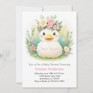 Duckling Sunshine Firande: Baby Shower för flickor Inbjudningar
