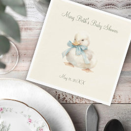 Duckling with Ribbon Baby Shower Paper Napkin Pappersservett