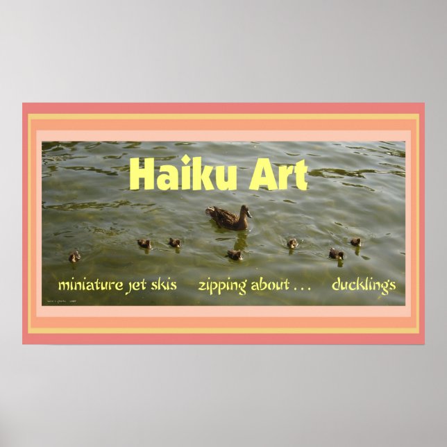 Ducklings Haiku Art Print Poster (Framsidan)