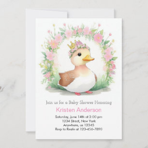 Ducklings in Bloom Girl Baby Shower Inbjudningar