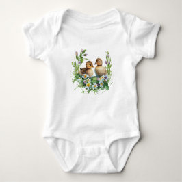 Ducklings med Daisy och Lila blommor T Shirt