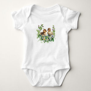 Ducklings med Daisy och Lila blommor T Shirt