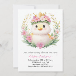Ducklings och Dreams Girl Baby Shower Inbjudningar