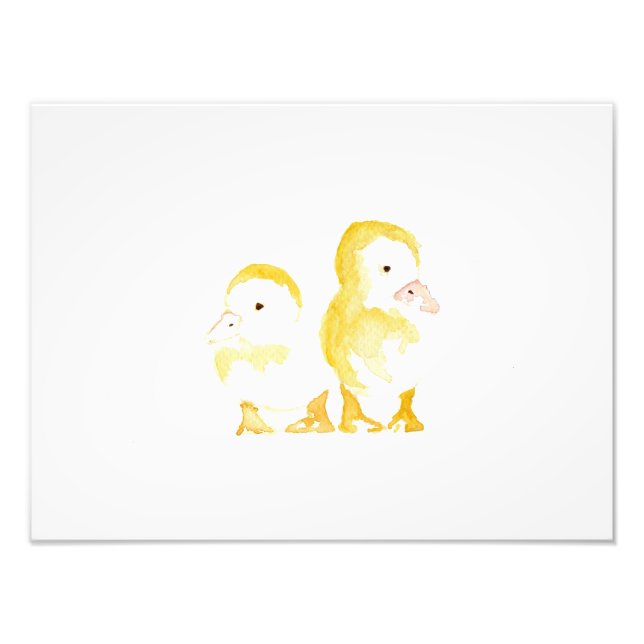 Ducklings Watercolor Fototryck (Framsidan)