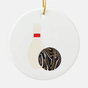 Duckpin Bowling Ball Julgransprydnad Keramik