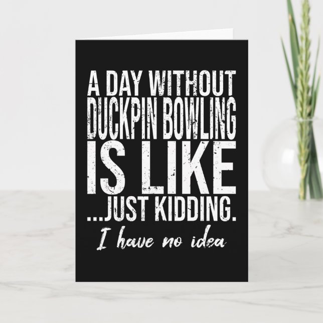 Duckpin bowling lustig presentidé kort (Framsida)