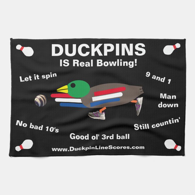 Duckpins är äkta Bowling - Tower Kökshandduk (Horisontell)