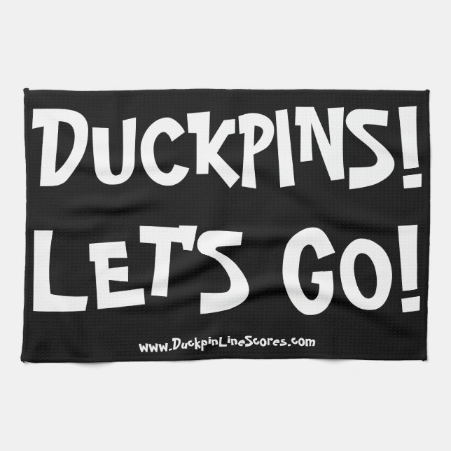 DUCKPINS!DÅ KÖR VI!  TOWEL KÖKSHANDDUK (Horisontell)