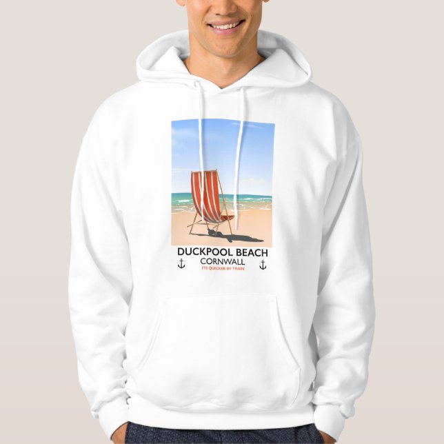 Duckpool Beach Cornwall-reseaffisch Hoodie (Framsida)