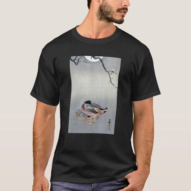 Ducks at Full Moon by Ohara Koson T Shirt (Framsida)
