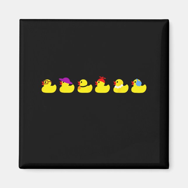 Ducks In A Row Funny Pun Dad Joke Cute Humor Rubbe Magnet (Framsidan)