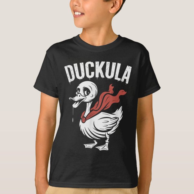Duckula Funny Vampire Anka Halloween T Shirt (Framsida)